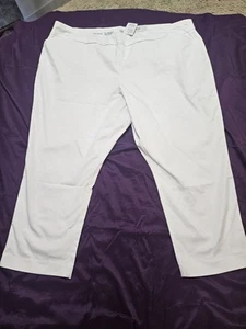 CROFT & BARROW, WOMEN'S NEW WHITE COTTON BL EFORTLESS STRETCH PANTS, SIZE 30WS - Picture 1 of 10