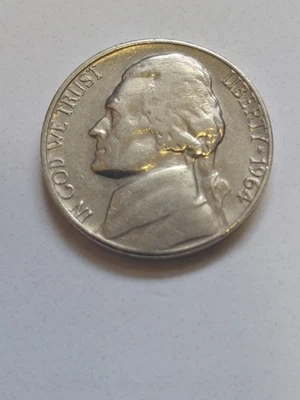 1964 Jefferson five cent nickel Denver D mint mark Rare - Image 1 of 2