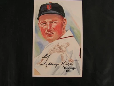 George Kell Signed Perez Steele HOF Postcard Cut JSA Mint Tigers 1949 Bat Title - Image 1 of 3