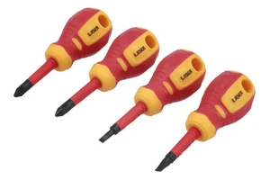 Laser Tools Slim Stubby Insulated Screwdriver Set 4pc 8491 - Picture 1 of 1