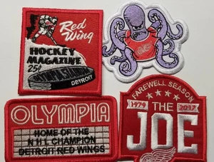 4 pc. Detroit Red Wings assorted Embroidered Patch misc size 3"-3.5"? iron-on - Picture 1 of 2