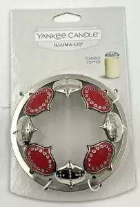 Yankee Candle Illuma-Lid Candle Topper Rot & Silber 2018 Neu - Bild 1 von 6