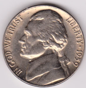 1959 Jefferson nickel in condizioni FDC (SCIOPERO AFFARI) stk j651 - Foto 1 di 4