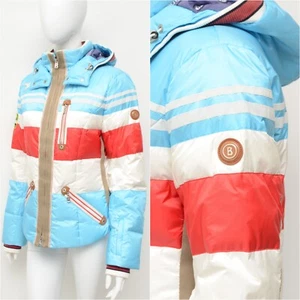 Women's Bogner Ski Blue Down Puffer Hooded Jacket Size 38,US 8,M - Picture 1 of 20