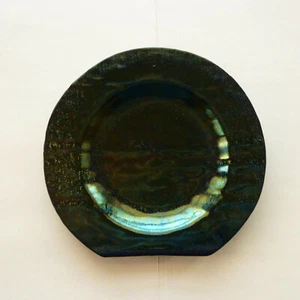 "Hermosa placa de vidrio vintage Mesolini (verde-negro, 7", propiedad anterior) - Imagen 1 de 3