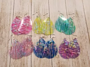 VENTA Juego de 6 Pendientes Mujer Pendientes Arco Iris Material Gelatina Pendientes Plástico - Imagen 1 de 1