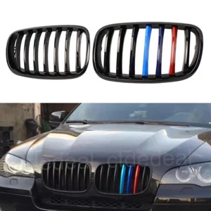 2X M-Farbe Nieren Kühlergrill Glanz Schwarz Für BMW X5 E70 X6 E71 E72 2007-2013 - Picture 1 of 7