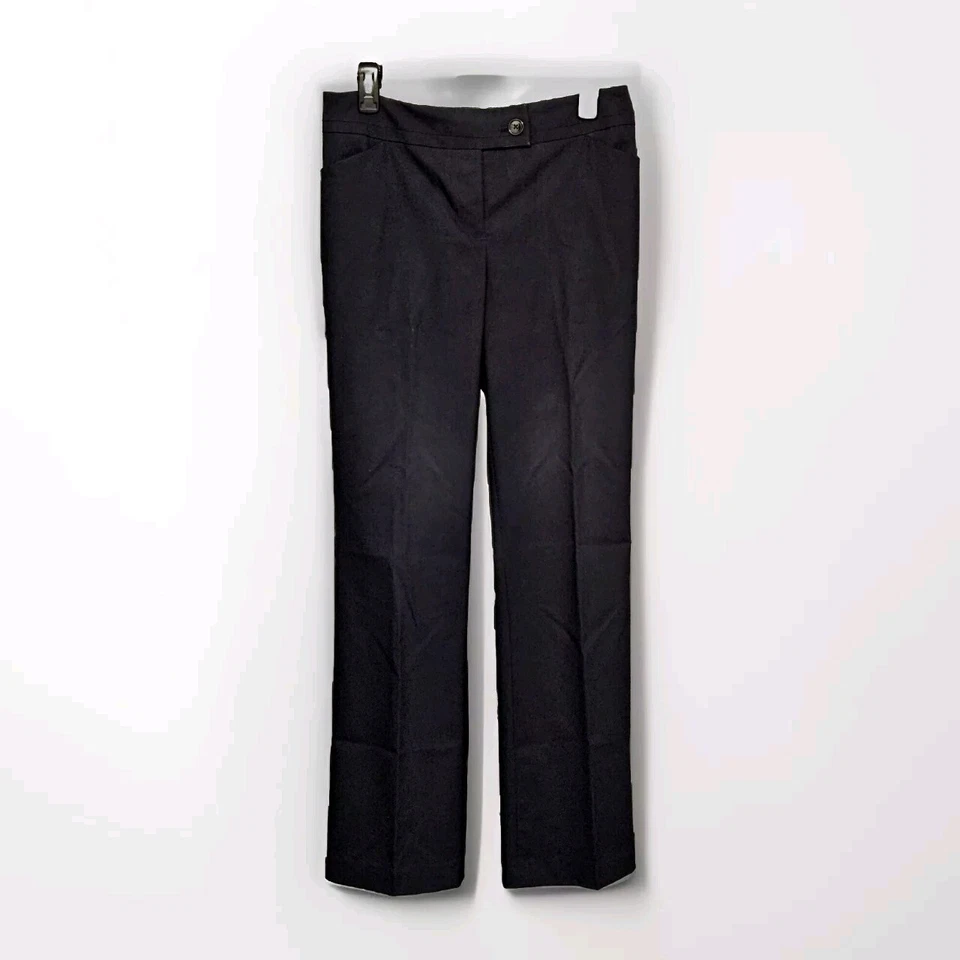 Calça social Ann Taylor ajuste curvilíneo preta frente plana tamanho 4 32 x 32 - Imagem 1 de 4