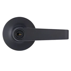 BRINKS Commercial - Light Duty Keyed Door Entry Storeroom Lever, Matte Black ... - Picture 1 of 8
