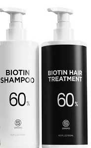 Hair Growth Biotin Shampoo & Biotin Treatment Set 16.9 oz ea Bottle EXP 9/27 NEW - Picture 1 of 8