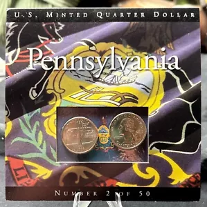 #2 Pennsylvania ~State Quarters - Coins of America U.S. Minted Quarter Dollar - - Picture 1 of 4