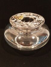 Glass Potpourri with Pewter Lid / Butterfly & Flowers Design 