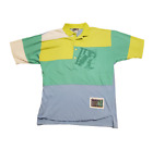 Vintage Heet Sportswear Tropical Polo Shirt Multi-Color Men's Small S Retro 90S