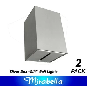 2 x Silver Mini Box Up/Down Wall Lights with Narrow Slits 12V G6.35 70W - Picture 1 of 4