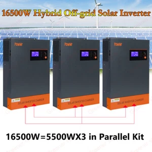 16500W 3PCS 48VDC Solar Hybrid Inverter Charger MPPT 80A 220V Pure Sine Wave - Picture 1 of 13