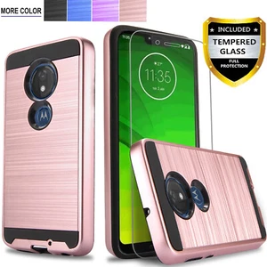 For Motorola Moto G7 Plus Play Optimo Phone Case Cover +Tempered Glass Protector - Picture 1 of 23