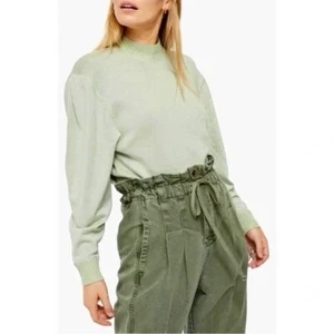 FREE PEOPLE Starry Night Shimmer Pullover Sweater Frosted Fern Green Medium - Picture 1 of 15