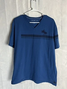 Tommy Hilfiger Kurzarmhemd Herren XL blau mit V-Ausschnitt - Bild 1 von 8