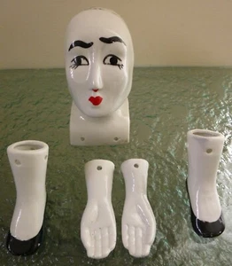 Rare Vintage Create your own Harlequin Pierrot Doll Mannequin Puppet Porcelain - Picture 1 of 10