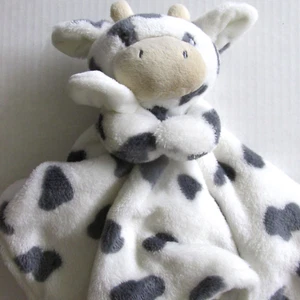 Carters Baby Cow Lovey Cuddle Plush Security Blanket Spotted Gray Farm Calf - Picture 1 of 11