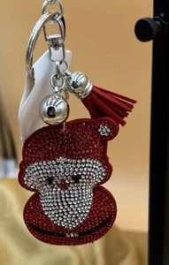 NUEVO CON ETIQUETAS Bolso de Papá Noel Rojo Dije o Llavero Anillo Acero Inoxidable Papá Noel Con Borlas - Imagen 1 de 11