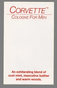 Carte publicitaire - advertising card - Cologne for Men de Corvette - Imagen 1 de 1