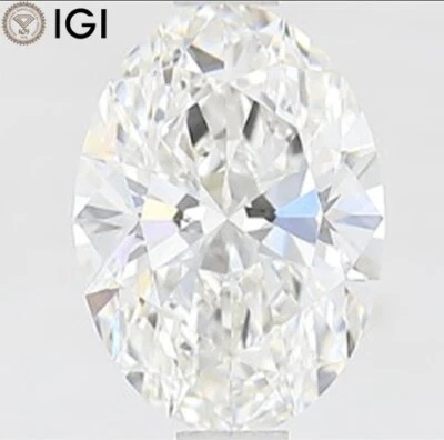 Lab Grown CVD Oval Cut 1.25 CT G Color VVS2 Clarity IGI Certified Diamond - Image 1 of 4
