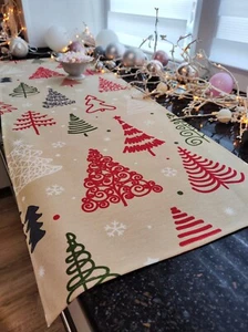 Table Runner Christmas Fabric Holiday Rectangular Naperon Waterproof table decor - Picture 1 of 4
