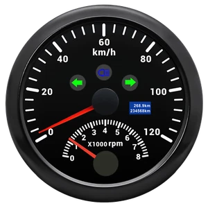85MM Black GPS Speedometer 120KM/H with Tachometer Gauge Waterproof for Boat Car - Picture 1 of 13
