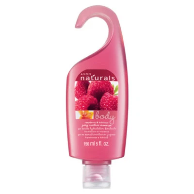 Raspberry & Hibiscus AVON Naturals Shower Gel Bath Body Wash NEW and SEALED 5oz  - Image 1 of 3