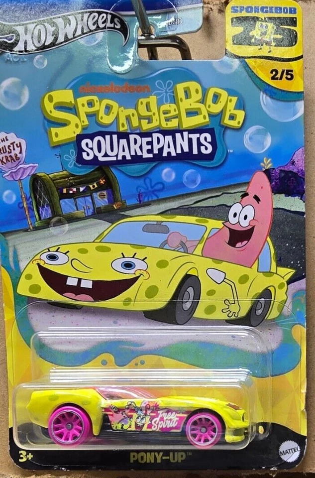 Hot Wheels Nickelodeon 25th Anniversary SPONGEBOB SQUAREPANTS Pony-Up - Image 1 of 1