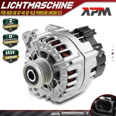 Alternator Generator 220A 14V for Audi A6 A7 4G Q7 4LB Porsche Macan 95B 3.0L - Image 1 of 4
