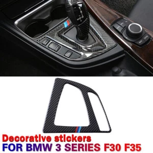 Carbon Fiber Trim Frame For BMW F30 F35 3 4 Series Gear Shift Knob Panel Cover N - Picture 1 of 8