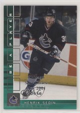 2001 ITG Be A Player Memorabilia Emerald Chicago Sun-Times Nov /10 Henrik Sedin