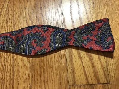 NWT Black & Brown 1862 Red Paisley Bowtie Adjustable Silk Tie - Image 1 of 4