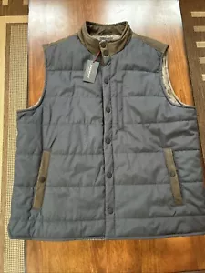 Jeremiah American Legacy Men Jacket Vest XL Snap On Blue Brown - Picture 1 of 7