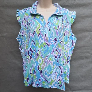 IBKUL Tillie Jade Lavendel Blau 1/4 Zip Top Tennis Golf Shirt Damen Gr. XXL - Bild 1 von 5