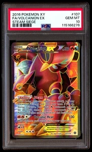 PSA 10 Volcanion EX 107 Pokemon XY Steam Siege 2016 - Picture 1 of 3