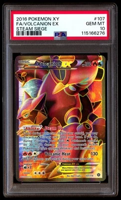 PSA 10 Volcanion EX 107 Pokemon XY Steam Siege 2016 - Image 1 of 3