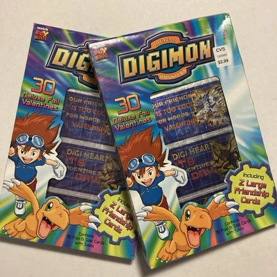 Digimon Digital Monsters 30 Foil Valentine Cards Fox Kids New 2 Boxes 2000 - Image 1 of 4