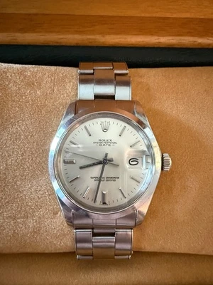 Rolex Дата 1500 Серебряный браслет Oyster с серебряным ободком - красивый предмет!  - Изображение 1 из 4