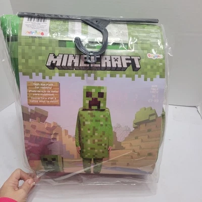 Nuevo Disfraz Minecraft Creeper Con Máscara Niños Mediano 7-8 DISFRAZ Halloween Foto 1 de 4