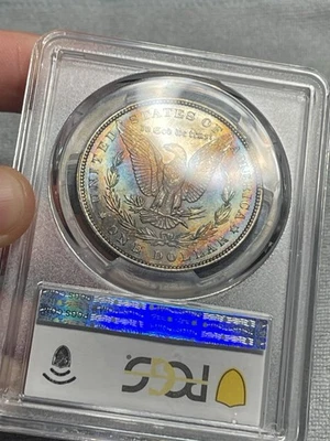 1887 Morgan Dollar PCGS MS61 HUGE RAINBOW TONER *UNDERGRADED* POSSIBLE GOLD CAC - Image 1 of 4