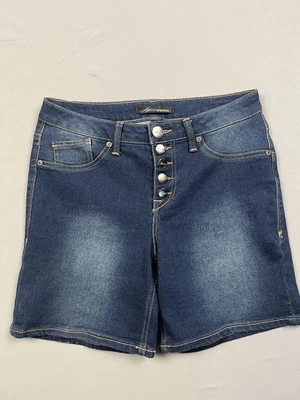 Bermuda jeans curta cintura média AG Adriano Goldschmied tamanho 6 namorado botão para cima - Imagem 1 de 4