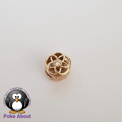 Подлинный Pandora 14k желтое золото подвеска бусина любящий цветок ажурный круглый 750598CZ - Изображение 1 из 4