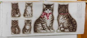 VIP Cranston Nostalgia Collection Old Fashioned Cat & Kittens Fabric Panel - Picture 1 of 3