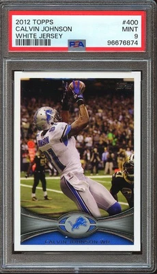 Calvin Johnson 2012 Topps Photo Variation White Jersey SSP Lions #400 PSA 9 - Image 1 of 2