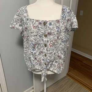 St Johns Bay Mujer Cuello Cuadrado Corbata Cintura Estampado Floral XL - Imagen 1 de 8