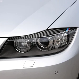 2 PIEZAS Faros Cejas Párpados Coche Pegatinas Fibra de Carbono Borde Cubierta se adapta a B - Imagen 1 de 10