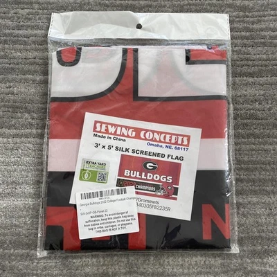 Georgia Bulldogs Bandera 3x5 Serigrafiada NCAA Fútbol 2022 Campeones Nacionales Foto 1 de 4